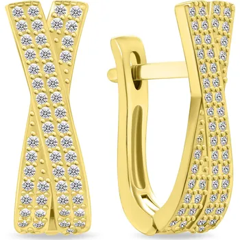 Náušnice Brilio Silver Třpytivé pozlacené náušnice PE066Y + 2 měsíce na vrácení zboží