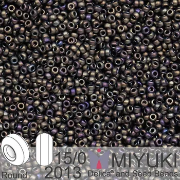 Korálek Korálky Miyuki Round 15/0. Barva 2013 Matte Met Dk Olive Iris. Balení 5g