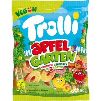 Bonbon Trolli Apfelgarten Sauer Vegan 150g - Originál z Německa