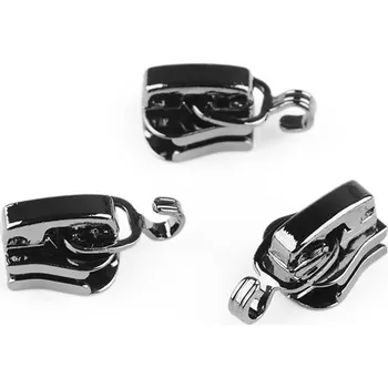 Zip Jezdec ke kostěným zipům No 3 s háčkem na přívěsek nikl černý 10 ks