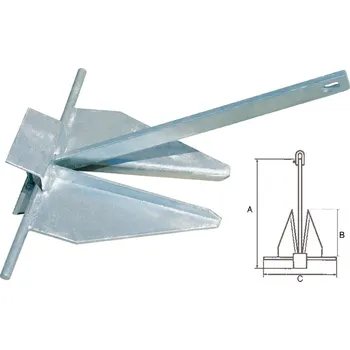 Člun NUTICHE Kotva DANFORTH pro pískové dno z žárově pozinkované oceli. Varianta: 2kg