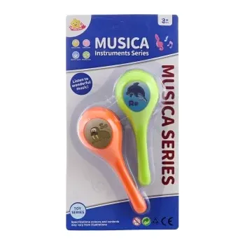 Hudební nástroj pro děti Rumbakoule pro děti se zvířátky, 2 kusy