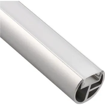 LED páska IN-LIGHT Šatní tyč kulatá pro LED pásek - hliník Barva difuzoru: mléčná