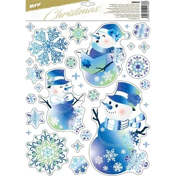 Vánoční dekorace MFP okenní fólie vánoce glitr VA031 30x42cm 8886648