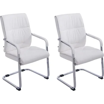 Barová židle Konzolové kancelářské židle Otley - 2 ks - umělá kůže | bílé