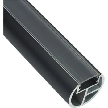 LED páska IN-LIGHT Šatní tyč kulatá pro LED pásek - černá Barva difuzoru: čirá