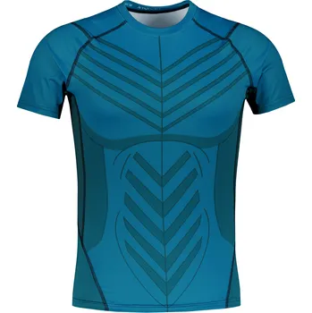 Pánské oblečení Pánské funkční kompresní triko s krátkým rukávem premium ALTISPORT VOJ/ALM095TR04 PETROLEJOVÁ XXXL