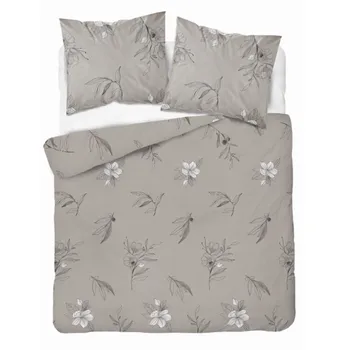 Povlečení Detexpol Francouzské 3 dílné povlečení HOME SATIN Elara taupe 4916A 220x200, 2x 70x80