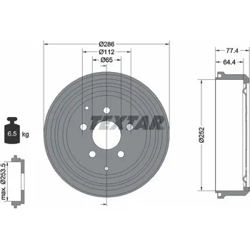 Brzdový buben Brzdový buben TEXTAR 94048300