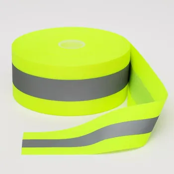 reflexní vesta Reflexní našívací páska žlutá, šíře 50 mm (šíře 50 mm (reflexní pruh 20 mm), 100% polyester, cena za 1 metr)