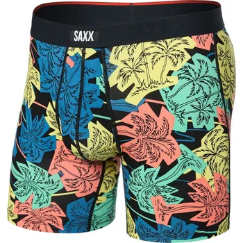 Boxerky spodní prádlo SAXX VIBE XTRA BB FLY, palm fun-black - XXL