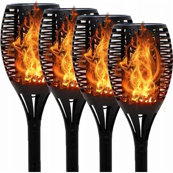 Venkovní osvětlení 4x96 LED SOLÁRNÍ ZAHRADNÍ LAMPA IMITACE OHNĚ EFEKT PLAMENE ZAPICHOVACÍ IP65