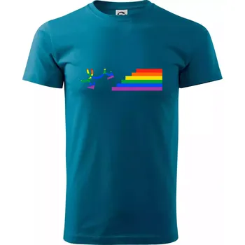 Gay symbol duha - Klasické pánské triko vyšší gramáže - M ( Petrolejová )
