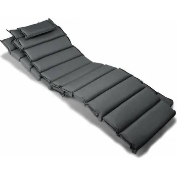Podsedák 2x luxusní polstr na lehátko, 11 segmentů, skrytý zip- pratelný potah, antracit, 190x60 cm