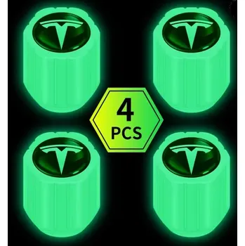 Poklice na kolo Svítící fosforové kryty ventilků kol pro vozy Tesla 4ks