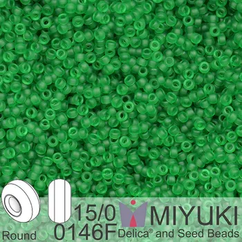 Korálek Korálky Miyuki Round 15/0. Barva 0146F Matte Tr Green. Balení 5g.