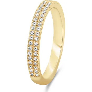 Prsten Brilio Silver Třpytivý pozlacený prsten s čirými zirkony RI059Y 56 mm + 2 měsíce na vrácení zboží