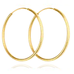 MINET Pozlacené stříbrné náušnice KRUHY 7 cm JMAN0136GE70 SKLAD