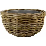 Ego dekor Kulatý ratanový květináč s plastovou výplní - 41x19cm