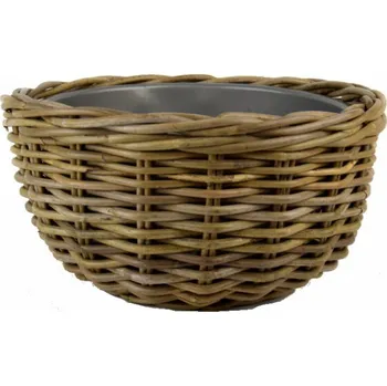 Květináč Ego dekor Kulatý ratanový květináč s plastovou výplní - 41x19cm