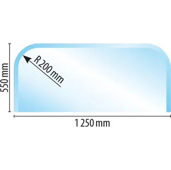 Krbová kamna Sklo před kamna 125x55 tl. 6mm