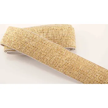 Stuha Ozdobná pruženka - žluto zlatá - šířka 3 cm