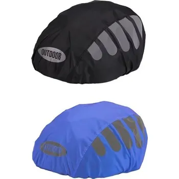 Horské kolo Ochranný potah na přilbu s reflexními prvky - Černý a modrý