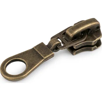 Zip Jezdec ke kovovým staromosazným zipům No 5 staromosaz 50 ks