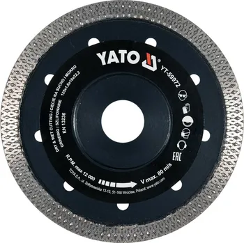 Řezný kotouč Řezný kotouč 125x22,2x1,6mm YATO mašličkový na keramiku a obklady YT-59972