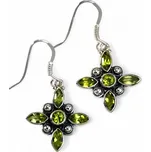 VICENZA, stříbrné náušnice, peridot, Ag 925/1000