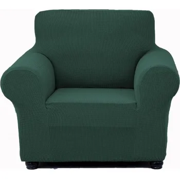 Napínací potah Univerzální napínací potah na křeslo 90–140 cm tmavě zelený 1