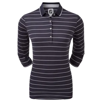 Pánská košile FootJoy 3/4 Sleeve Pinstripe Pique S, Navy, dámské