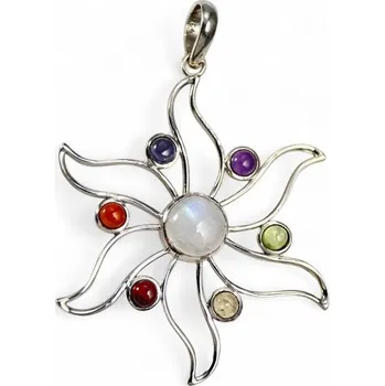 Přívěsek CHAKRA, stříbrný přívěsek s kameny Ag 925/1000