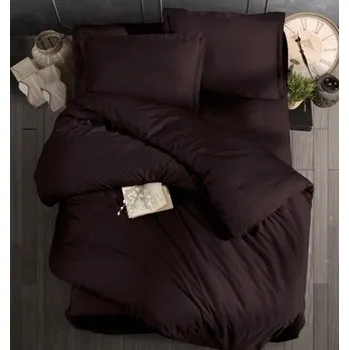 Povlečení Povlečení bavlněný satén exclusive Modern tmavo hnedé 200x140cm+90x70cm TiaHome