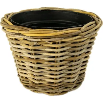 Květináč Ego dekor Kulatý ratanový květináč s plastovou výplní