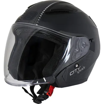 Helma na motorku SPEEDS-KYMCO Otevřená helma na motorku se sluneční clonou SPEEDS CITY III Černo/Titanová Matná - Velikost M