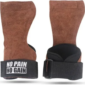 Kožené úchopy na činky hnědé Ochrana dlaní proti odření Posilovací pásky na vzpírání Mrtvý tah Fitness pomůcka do posilovny hnědá