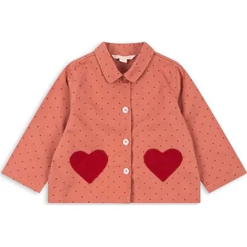Dětská bavlněná bunda Konges Sløjd NOLA SHIRT JACKET GOTS KS101637.G růžová 39X, vel. 122-128