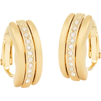 Náušnice Klipsy s řadou krystalů Preciosa z kolekce Classic Colibra - pozlacené