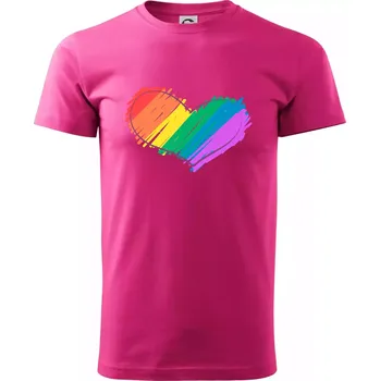 Srdce čmárané - Klasické pánské triko vyšší gramáže - XS ( Purpurová )