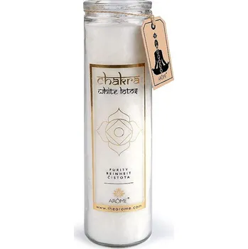Svíčka Vonná čakrová svíčka ve skle velká 320 g, barva 1 bílá čistota