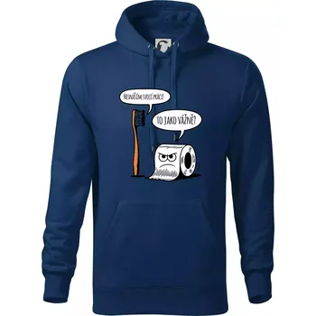 Pánská mikina Nesnáším svoji práci - Mikina pánská Cape s kapucí - XL ( Půlnoční modrá )