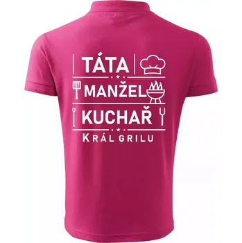 Pánská košile Táta manžel kuchař král grilu - Polokošile pánská Pique Polo 203 - 3XL ( Purpurová )