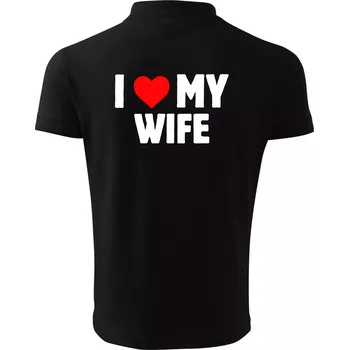 Pánská košile I love my wife - Polokošile pánská Pique Polo 203 - 2XL ( Černá )