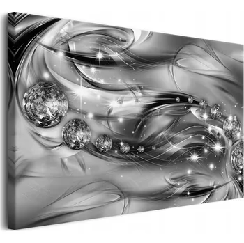 Obraz Obraz Abstrakce Glamour Diamanty Stříbro Moderní interiér 3D efekt 60x90