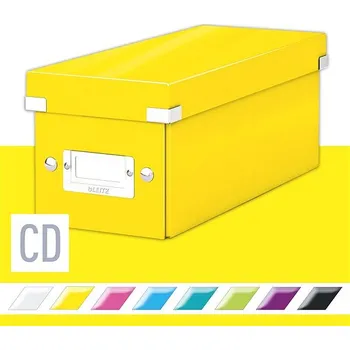 Archivační box LEITZ WOW Click & Store CD 14.3 x 13.6 x 35.2 cm, žlutá