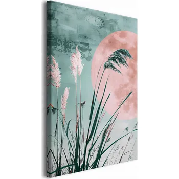 Obraz Obraz na plátně Růžový měsíc Rostliny Pastelová dekorace do obývacího pokoje