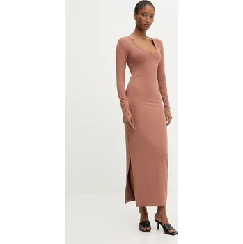 Dámská sukně Komplet - dlouhý rukáv a sukně Answear.LAB vd1802.vd10702e3.FLK hnědá 84X, vel. XL