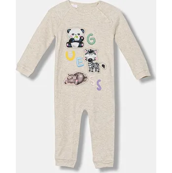 Dětský bavlněný overal Guess H5YW13.KAE14.9BYA béžová 08X, vel. 55-62