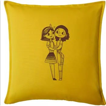 Polštář Lesbický pár - Polštář 50x50 - 50x50 - Pouze potah ( Žlutá )